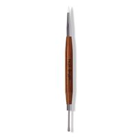 Pinceau à gel multifonctionnel pour ongles, manche en bois de santal, double tête, outil d'art des ongles pour le gel et la sculpture 3D