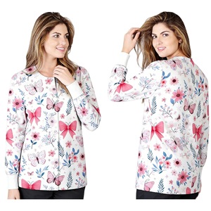 Printed Stretch Long Sleeve Cardigan Unisex Hospital Uniform Moisture Wicking Knitted Jacket S XXL - Product Image 3