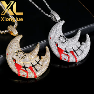 Hip Hop Necklace Moon Pendant Necklace Trippie <b>Red</b> Same Style Exaggerated Funny Fashion Jewelry Accessories - Product Image 5
