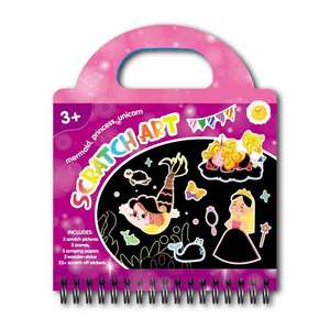 Sirène licorne <span class=keywords><strong>Prince</strong></span> Scratch Note <span class=keywords><strong>dessiner</strong></span> livre créatif bricolage Art pour maternelle papier écriture jouet avec poignée boîte emballée - Product Image 5