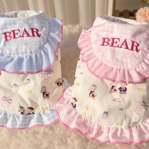 Cute <b>Bear</b> Print Dog Vest <b>Pink</b> Cotton Padded Princess Cut Pet Clothes For All Seasons - Product Image 4