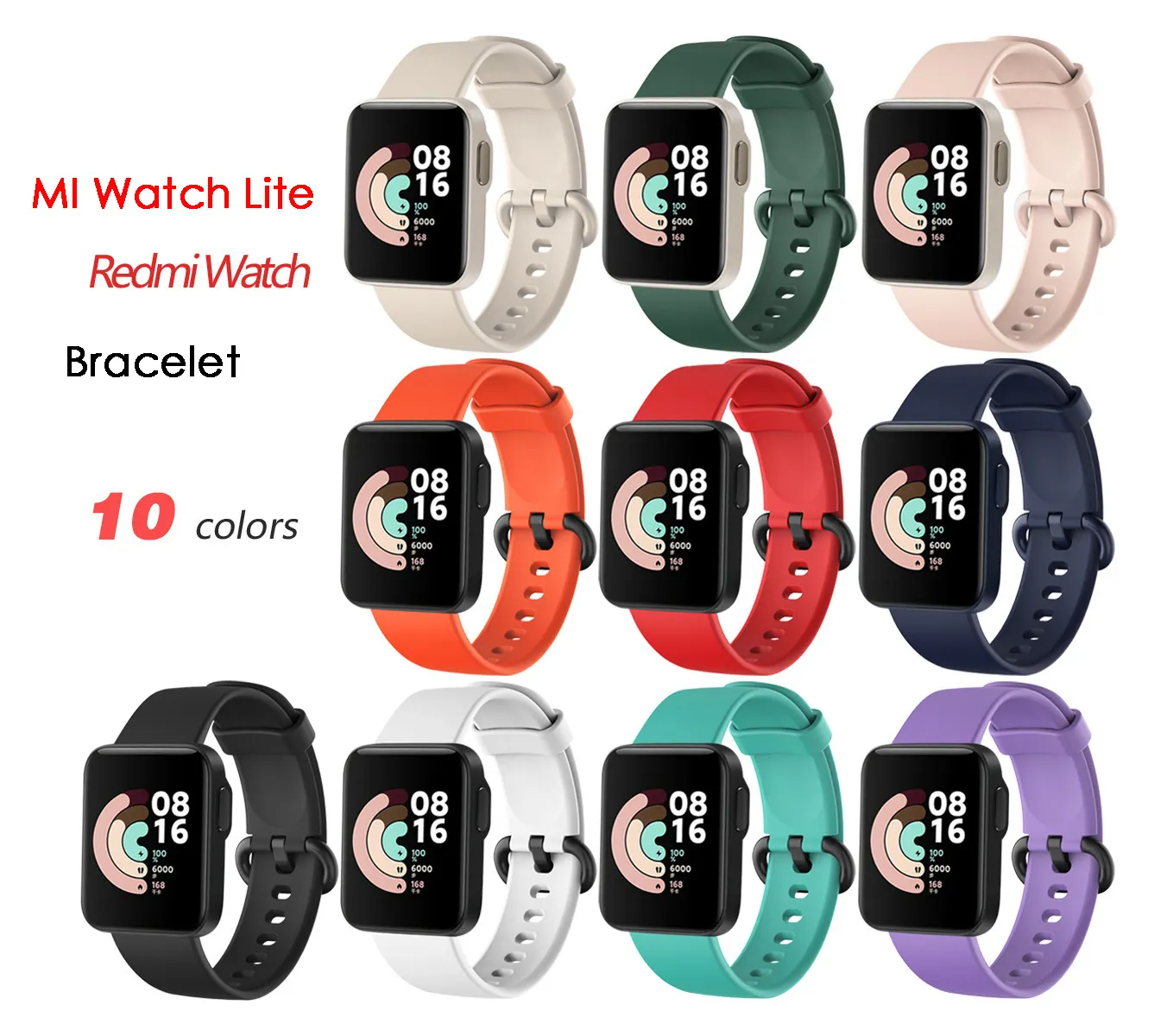 For Xiaomi Mi Watch Lite Global Version Silicone Strap Replacement Colorful Wristband for Redmi Watch Bracelet Smart Watch