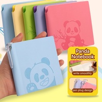 Carnet de notes portable carré mini format poche, reliure rigide, emballage en sac OPP, vente en gros, motif panda de dessin animé, journal intime personnel