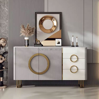 Table console moderne en acier inoxydable de haute qualité pour salon, salle à manger, entrée d'hôtel, armoire latérale, buffet de cuisine à grande capacité