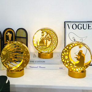 Lámpara de Luna de Hierro Forjado, Bola Dorada con Forma de Castillo Estrellado, para Mesa de Comedor, Hotel, Restaurante, Dormitorio, Fiestas, Ambiente Festivo - Product Image 2