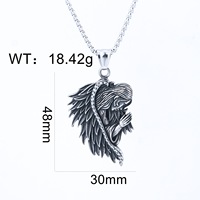 Kalung Liontin Sayap Hitam Baru Unisex Trendi Sederhana Rantai Baja Tahan Karat Perhiasan Hadiah Mizzen Bersertifikat Pihak Ketiga