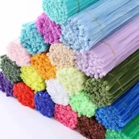 Lot de 100 bâtonnets en fil de fer pelucheux de 8 mm pour projets d'artisanat DIY, fournitures pour événements et fêtes, cadeaux