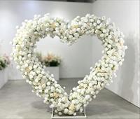 Arche de fleurs en forme de cœur rose pour mariage, demande en mariage, fête d'anniversaire, scène, décoration artificielle en forme de cœur pour les organisateurs d'événements