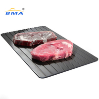 Plaque de décongélation en Aluminium avec plateau d'égouttage en acier inoxydable avec planche à découper en bois plateau de décongélation multifonctionnel lavable au lave-vaisselle