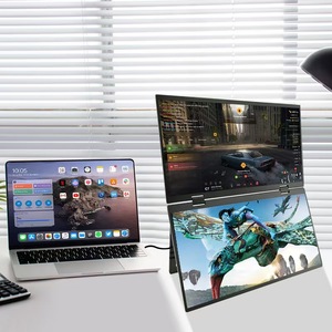 จอภาพพกพาแบบสองหน้าจอขึ้นลงได้ ขนาด 15.6 นิ้ว สำหรับ Ps5 และแล็ปท็อป ขยายหน้าจอ ประสิทธิภาพสูง ความละเอียดสูง - Product Image 3
