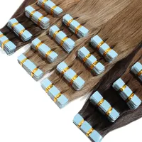 European Raw Unprocessed Super Double Drawn 100% Virgin Remy Human Hair Tape In Hair Extension