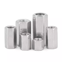 Factory Wholesale Stainless Steel Long Hexagon Nuts DIN 6334 Metric Thread Fasteners