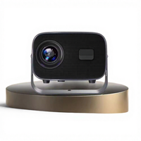 Projecteur portable blanc 1080P 4K pris en charge, Android 11, design rotatif trapézoïdal, fonctionnalités USB automatiques, 2000 lumens