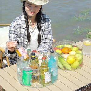 Bassin d'eau pliable portable, grand bac rond de 17x30 cm, seau de rangement pour fruits, conteneur pliable en PVC pour pique-nique et voyage - Product Image 3