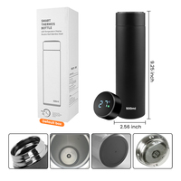 Bouteille isotherme 500 ml avec affichage LED de la température, en acier inoxydable 304, avec filtre infuseur intelligent