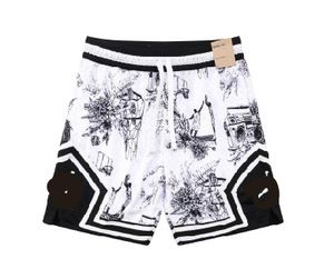 <span class=keywords><strong>Pantaloncini</strong></span> da <span class=keywords><strong>Basket</strong></span> Personalizzati da Uomo in Rete a Sublimazione a Vita Media Stile Casual con Logo Ricamato Tinta Unita in Tessuto Pettinato - Product Image 4