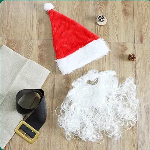 Toptan lüks kadife peluş noel kostüm Santa takım elbise kıyafetler yetişkin noel baba kostüm