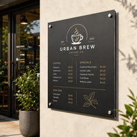 Panneau publicitaire personnalisé en aluminium composite pour menu de café, prix promotionnels et affichage publicitaire pour café