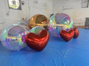 Sfere Metalliche Gonfiabili in PVC per Decorazioni Festive, Palloni Giganti Riflettenti, Grande Palla Lucida a Specchio Gonfiabile - Product Image 5