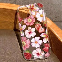 Accessoires Coque de téléphone portable en TPU anti-chute et anti-choc avec imprimé floral pour iPhone 12 13 14 15 16 17 18 Pro Max