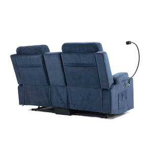 كرسي استرخاء كهربائي حديث من القماش بمقعدين مع خاصية التدليك والرفع مع جهاز تحكم عن بعد للاستخدام في المسرح والسينما والمنزل - Product Image 3