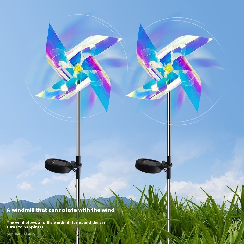 LED Solar Fantasy Windmill Garden Lamp