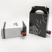 Carton ondulé en papier Kraft 1L/2L/3L café jus vin liquide bavoir sac de robinet en boîte distributeur boîte en carton avec poignée