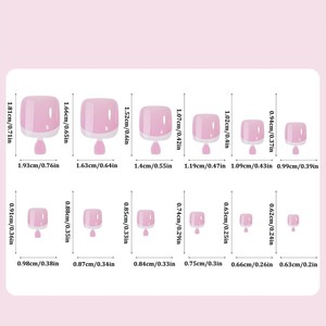 Lot de 120 faux ongles à presser pour les orteils, style français, transparents et roses, pour la décoration des pédicures en salon - Product Image 6