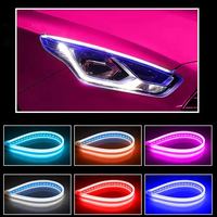 Yobis LED Auto Tagfahrlicht 30CM 45CM 60CM Wasserdichter Autos chein werfer DRL Ambient 12V Blinker Gelbes Bremslicht