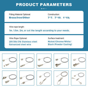 Черный подвесной провод комплект кабельных зажимных светильников подвесной светильник кабель освещение черный стальной кабель подвесной комплект - Product Image 4