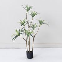 Plante artificielle en pot en plastique Silver Edge Spider Plant pour la décoration de la maison, du bureau et du jardin, plantes artificielles, verdure