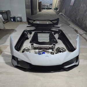 Runde fibra de carbono para <span class=keywords><strong>Lamborghini</strong></span> Huracan LP580 610 actualización EVO estilo cuerpo Kit parachoques delantero Spoiler difusor trasero tubo de escape - Product Image 2