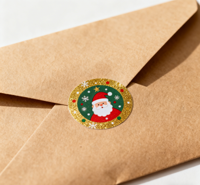 Individuelle Aufkleber-Rolle im Weihnachtsstil Wasserfeste Selbstklebende Vinyl-Aufkleber-Rolle CMYK-Druck Benutzerdefinierte Farben Verpackungsetiketten