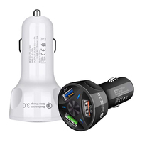 Chargeur de voiture pour écouteurs avec logo OEM, matériau ignifuge, QC3.0, 3 ports USB Type-C, charge rapide 35W, 12V-24V, OTP