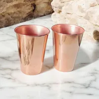 Mug/Tasse à eau en cuivre pur 500 ml, écologique, moderne, de luxe, fait main, avec soucoupe, pour thé, café, fête - Zone Artisanale à Forte Demande, Exportation
