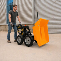 Brouette à essence 300 kg, mini-dumper 4x4 motorisé pour chantier de construction