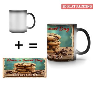Frosted Black 11oz <b>Ceramic</b> Mug Heat Activated Color Changing Drinking <b>Cup</b> For Friend Gathering Party - Product Image 4