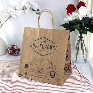 Custom Printed Kraft Paper Bags for Restaurant Food Delivery and Takeout Eco Friendly Brown Paper Bags With Your Logo - Product Image 3