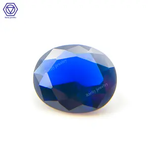 Rarity 8*12mm Oval Shape Lab Created Sapphire Loose Blue Stone Lab Fancy Sapphire Gems Blue Sapphire Gemstone