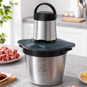 Procesador de Alimentos, Picadora de Alimentos de 2 Velocidades, Molinillo de Carne con Recipientes de Acero Inoxidable y Vidrio, Función de Apagado Automático con Botón Mejorado - Product Image 4