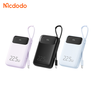 Banco de Energía Portátil con Cable USB C, 10000 mAh, 22.5 W, Pd 20 W, Pantalla Digital, Cable Integrado, Compatible con VOOC, AFC, SCP, FCP, PD - Product Image 1