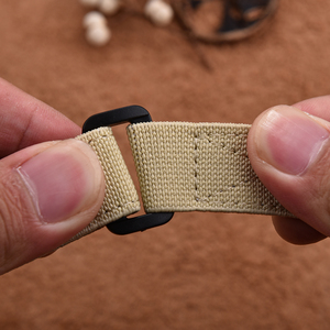 JUELONG Nouveau bracelet de montre en nylon élastique + cuir, <span class=keywords><strong>2</strong></span> pièces, crochet et boucle élastiques, bracelet de montre 20 mm 22 mm - Product Image 3