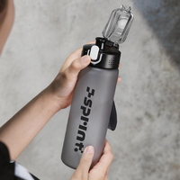 Bouteille d'eau écologique de 760 ml, sans BPA, anti-fuite, couleur et logo personnalisés, avec corde et bouchon à bouton-poussoir pour adultes, camping, sport