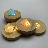 Support de lampe LED en bois avec câble USB et interrupteur, lampe de nuit moderne pour lampe LED 3D
