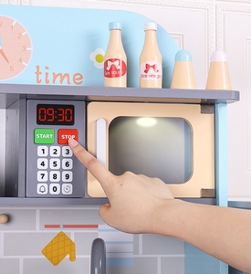 Ensemble de jouets de cuisine pour enfants Factory Mainan Masak Big Double-Sided Music Light Spray, en PC et bois, pour le jeu et la cuisine des filles - Product Image 3