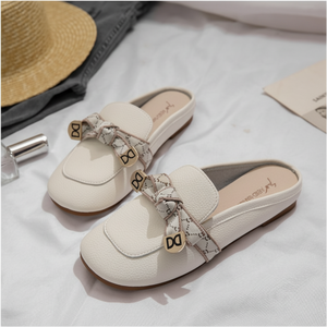 Ciabatte a fondo piatto con nastro gnocco antiscivolo per persona pigra Muller pantofole fredde francesi - Product Image 1