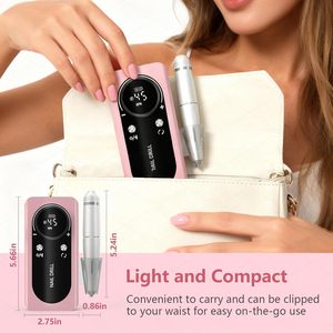 เครื่องตะไบเล็บไฟฟ้าแบบมืออาชีพ ความเร็วสูง 45000 รอบต่อนาที แบบชาร์จได้ สำหรับทำเล็บมือ เล็บเท้า ขัดเจล ลอกสีเล็บ - Product Image 2