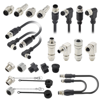IP67 IP68 M12 커넥터 5핀 A 코드 방수 용접 PCB 패널 마운트 신호 암수 플러그 소켓 M12 커넥터