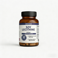 Capsules de lécithine de soja 2100 mg - Favorise les fonctions cellulaires et cérébrales - 60 capsules 475 mg par portion - Usage adulte