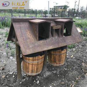 Nuevo Bote de Basura de Imitación Madera Magic Stone GRC, Diseño de Corteza de Árbol Biónico para Exteriores, Jardín y Áreas Escénicas - Product Image 1